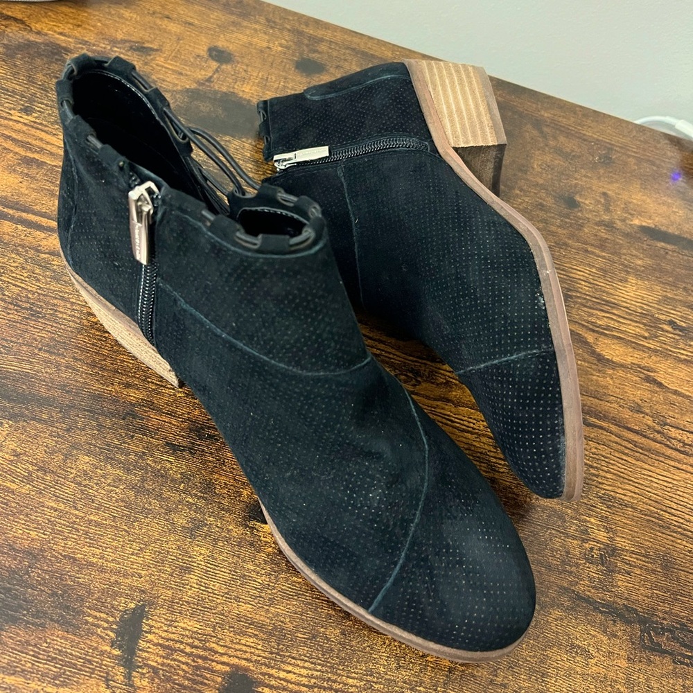 Vince Camuto - Suede Exposed Ankle Booties